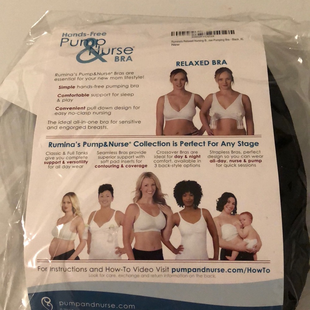 Rumina Hands Free Pumping Bra Black XL